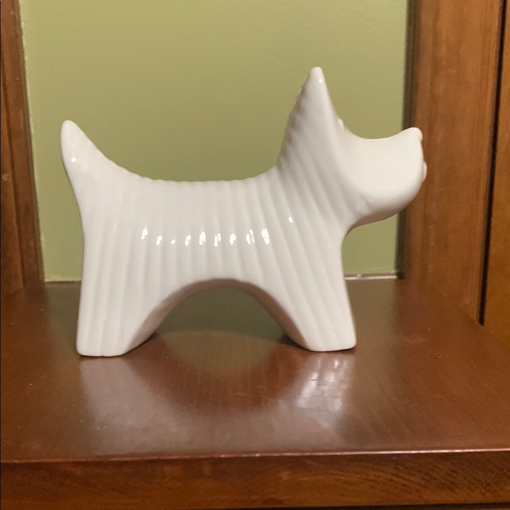 White Ceramic Dog Figurine
